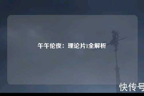 午午伦夜：理论片1全解析